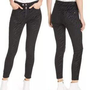 Rag and Bone Womens Nina Jeans High rise Zebra stripe Ankle Skinny Black…